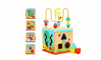 Activity Cube Toys Baby Educational Wooden Bead Maze For Toddlers