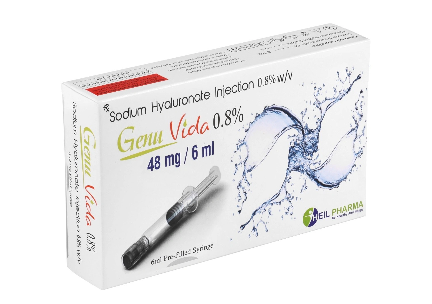 Sodium Hyaluronate injection 0.8% w/v 6ml GenuVida 0.8%-12653529