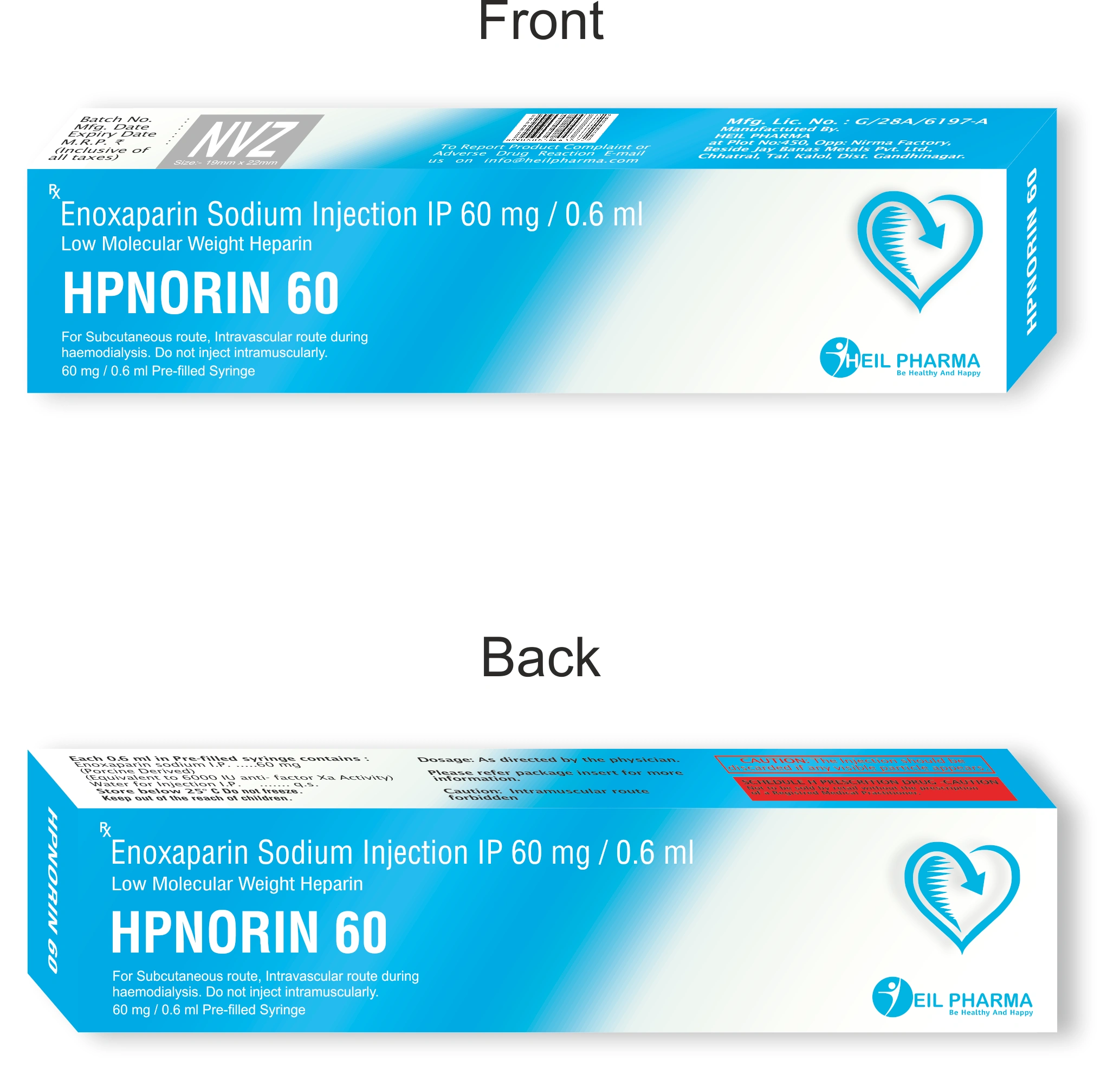 Enoxaparin Sodium injection BP 60mg/0.6ml - HPNORIN 60-1