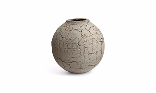 Wooden Handcrafted Vase Rustic Decor, Farmhouse Pottery Decorative Brown Flower Vases for Home Decor, Boho Vase for Table, Living Room, Bathroom, Shelf, Mantel Decoration,6 inch