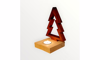 Wooden tea light candle holder
