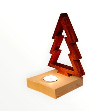 Wooden tea light candle holder-12734449