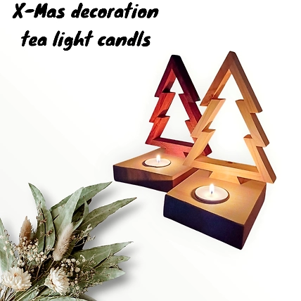 Wooden tea light candle holder-1