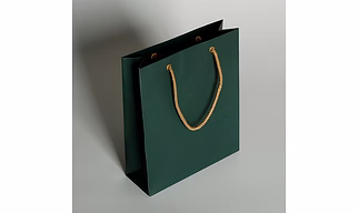 Green Duplex Paper Bag with Cotton Rope Handle