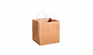 Brown Kraft Paper Basket Bag with Twisted Paper Handle