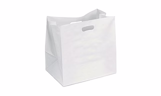 White Kraft Paper Bag with D cut Handle