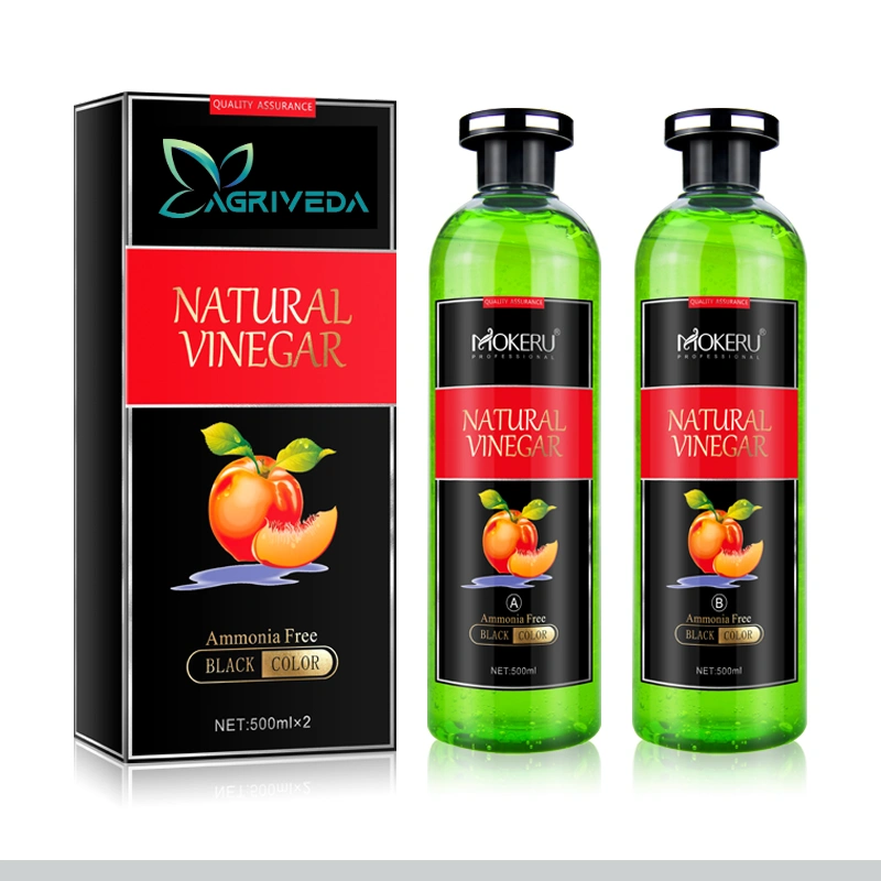 Fruit Vinegar Professional Gel hair Color for Both Men &amp; Women (500ml x 2) , Black-2