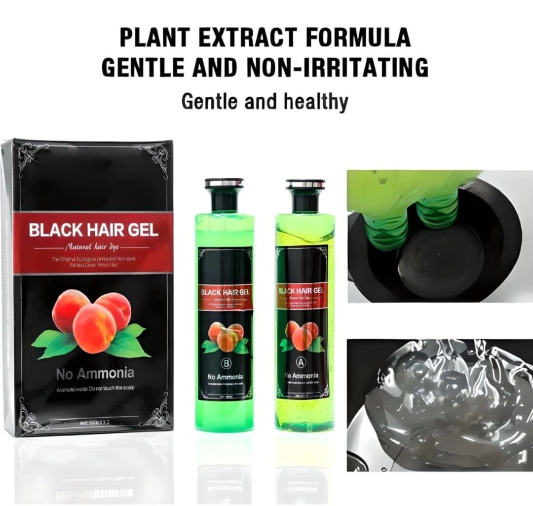 Fruit Vinegar Professional Gel hair Color for Both Men &amp; Women (500ml x 2) , Black-3