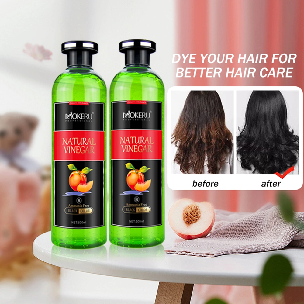 Fruit Vinegar Professional Gel hair Color for Both Men &amp; Women (500ml x 2) , Black-4