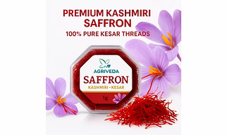 Premium Kashmiri Saffron – Pure, Handpicked Kesar Threads | 1g, | Rich Aroma & Flavor | Ideal for Cooking, Health & Puja