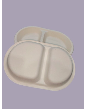 Bagasse Plates -  2 Compartment Plate