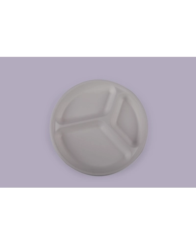 Bagasse Plates - 10 Inch 3 Compartment Round Plates-1