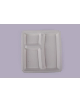 Baggase Plates - 10 Inch 3 Compartment Square Plate