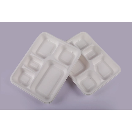 Bagasse Meal Tray - 5 Compartment Meal Tray-5CPMTG