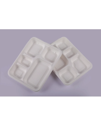 Bagasse Meal Tray - 5 Compartment Meal Tray-5CPMTG