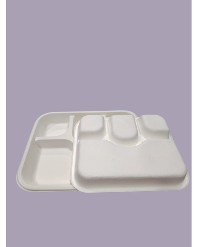 Bagasse Meal Tray - 4 Compartment Meal Tray-1