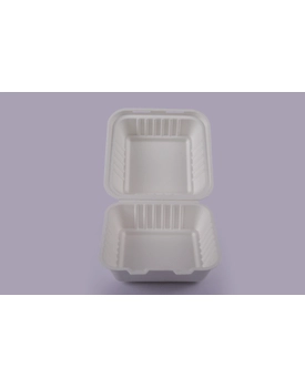 Bagasse Clamshells - 6 x 6 Plain Clamshells