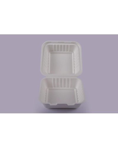 Bagasse Clamshells - 6 x 6 Plain Clamshells-6X6BCSBE