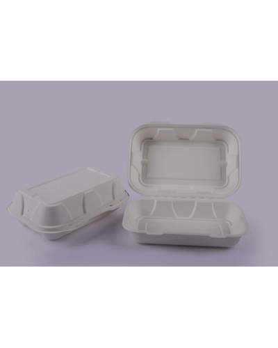 Bagasse Clamshells - 9 x 6 Plain Clamshells-9x6BCSBE