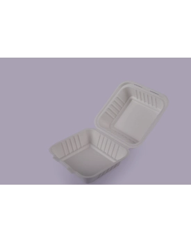 Bagasse Clamshells - 9 x 9 Plain Clamshells
