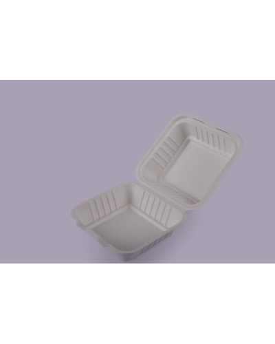 Bagasse Clamshells - 9 x 9 Plain Clamshells-9x9BCSG