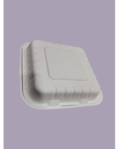 Bagasse Clamshells - 8 x 8 Plain Clamshells-1