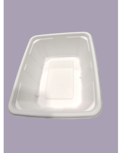 Bagasse Containers - 750 ML White Rectangular Container with LID-1