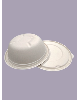 Bagasse Containers - 1000 ML Brown Round Container with LID