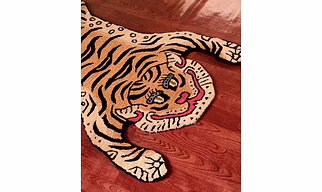 Tibetan Tiger Rug Handmade Hand Tufted 100% Wool Cotton Rug For Living Room Bedroom KidRoom Bathmat Door Mat Christmas and Black Friday Gift