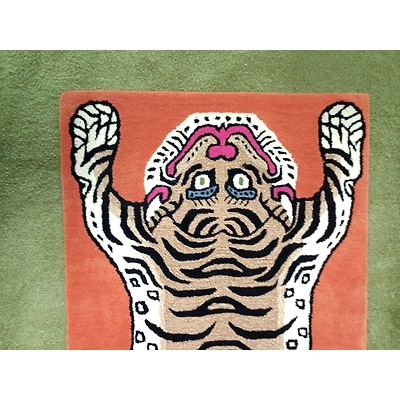 Tibetan Tiger Rug Handmade Hand Tufted 100% Wool Cotton Rug For Living Room Bedroom KidRoom Bathmat Door Mat Christmas and Black Friday Gift
