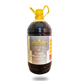 Mangalam Cold-Pressed Mustard Oil | 5 Litres | 200% Pure and Natural | Food-Grade Plastic Jar