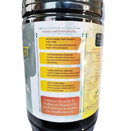 Cold-Pressed Mustard Oil | 5 Litres | 200% Pure and Natural | Food-Grade Plastic Jar-1