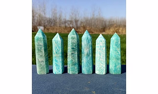 Amazonite Crystal Healing Obelisk Tower / Wand