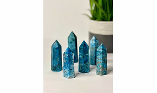 Blue Apatite Crystal Healing Obelisk Tower / Wand