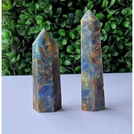 Blue Kyanite Crystal Healing Obelisk Tower / Wand-code-004