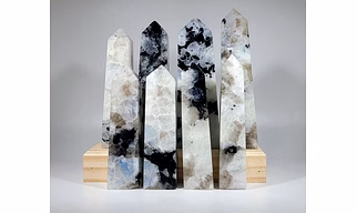 Rainbow Moonstone Crystal Healing Obelisk Tower / Wand