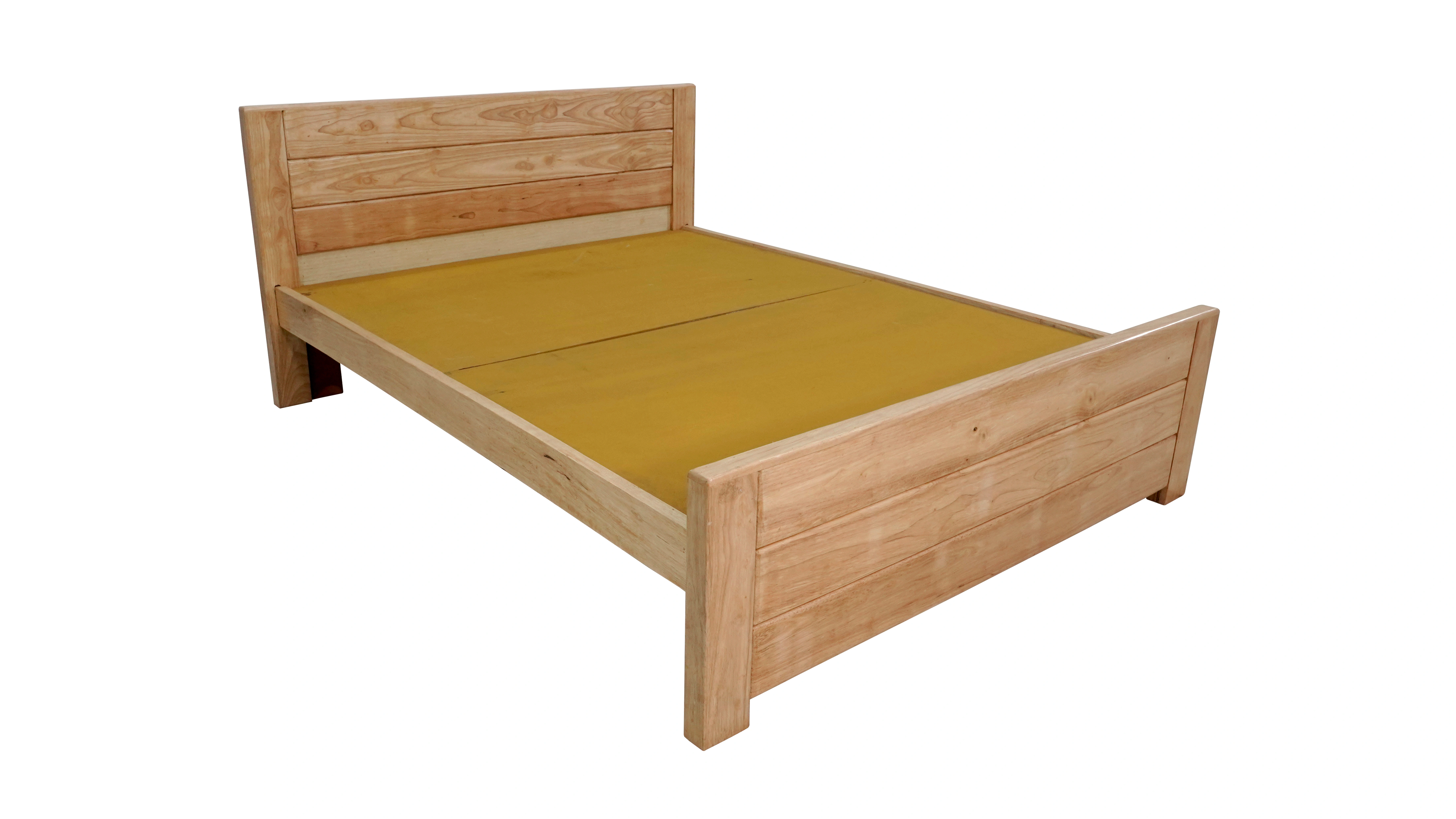 RRLC Solid Natural Rubber Wood Queen Size Bed without storage 78*60inch-1