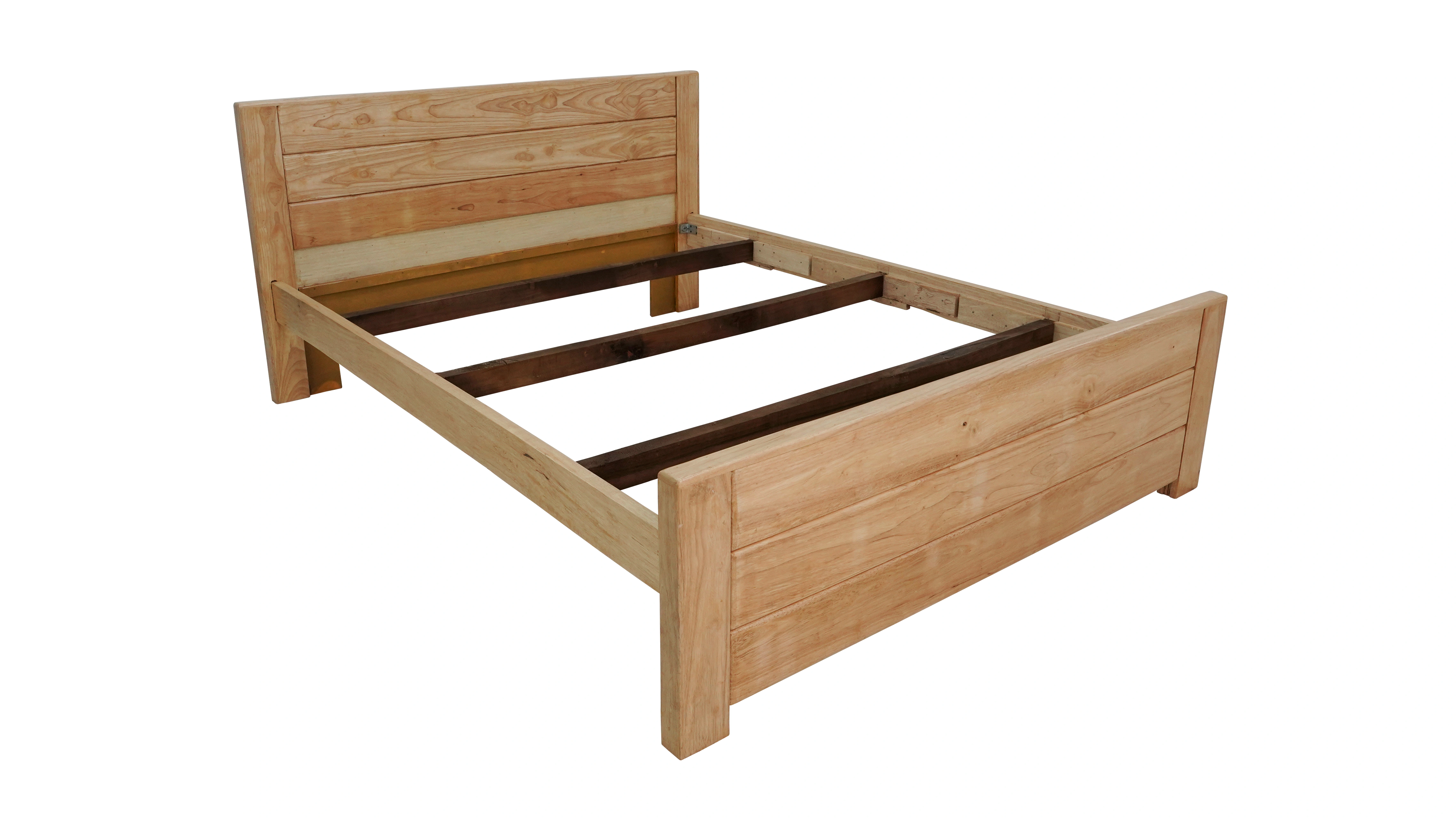 RRLC Solid Natural Rubber Wood Queen Size Bed without storage 78*60inch-2