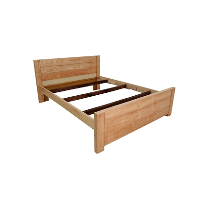 RRLC Solid Natural Rubber Wood Queen Size Bed without storage 78*60inch-2