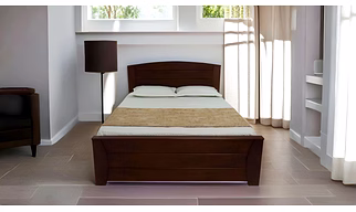 RRLC Solid Rubber Wood Queen Size Bed without storage 78*60inch rose finish