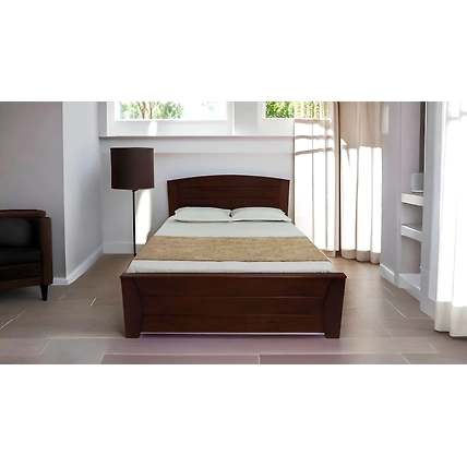 RRLC Solid Rubber Wood Queen Size Bed without storage 78*60inch rose finish-12657223