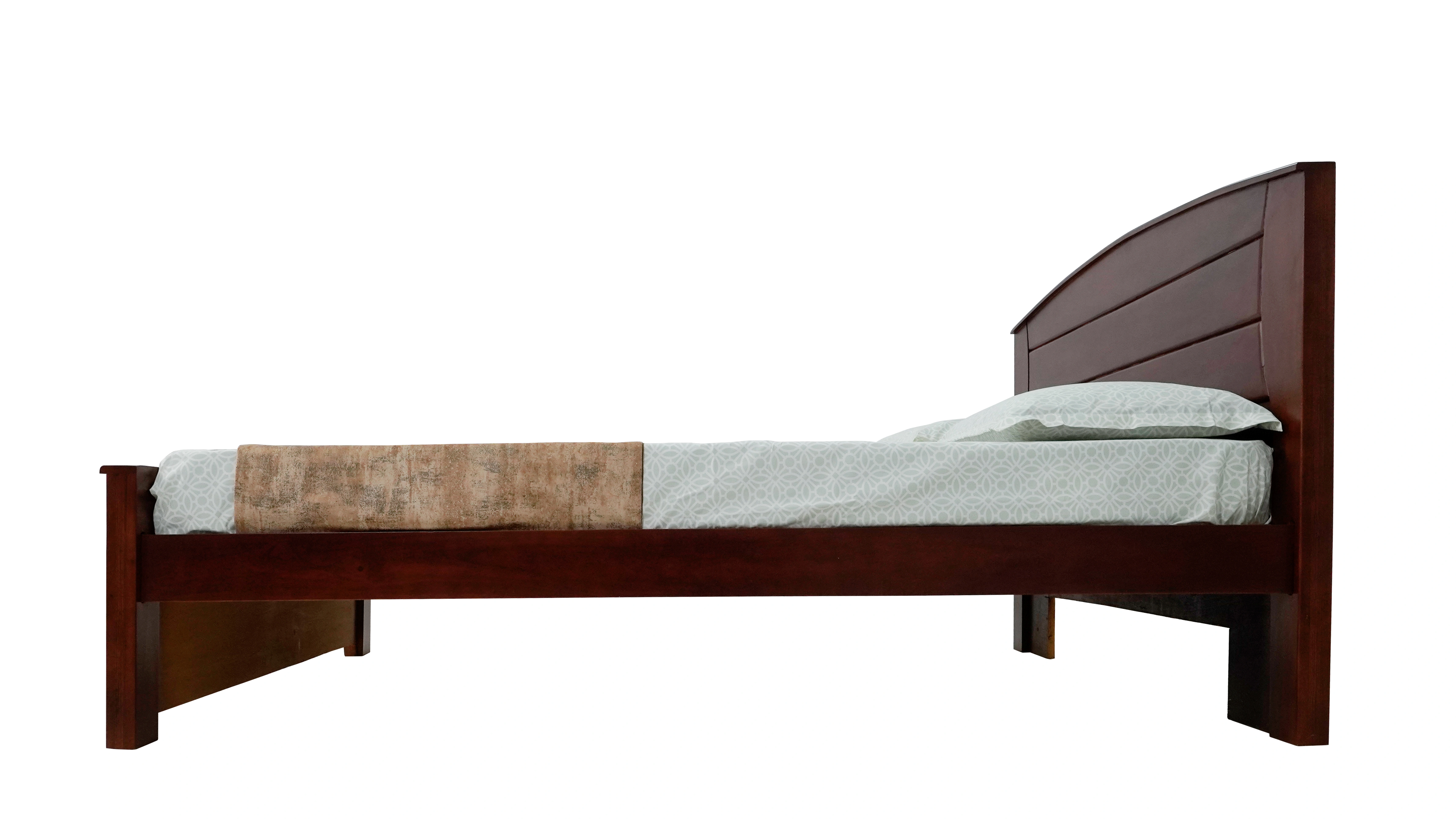 RRLC Solid Rubber Wood Queen Size Bed without storage 78*60inch rose finish-1