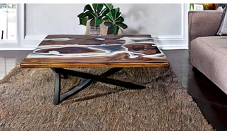 Indian Teak wood epoxy table