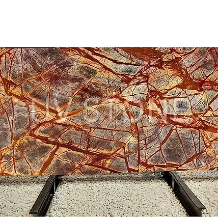 Rainforest brown Marble veneer Sheet-12657927