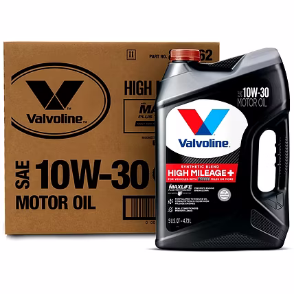 Valvoline High Mileage 150K with Maxlife Plus Technology Motor Oil SAE 10W-30 5 QT, Case of 3-006