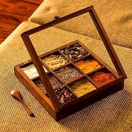 no brand wooden spices box