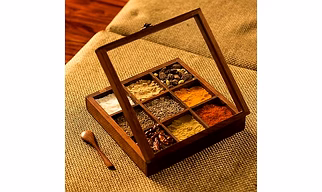 wooden spices box