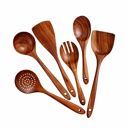 no brand wooden kitchen sptula set