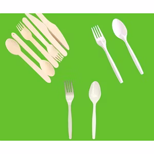 Biodegradable Cutlery Spoon fork knife Wooden, Edible & PLA Cutlery 110 mm Disposable Wooden Spoon .