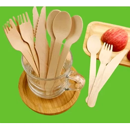 biodegradable cutlery spoon fork knife wooden, edible & pla cutlery wooden spoon 16 cm